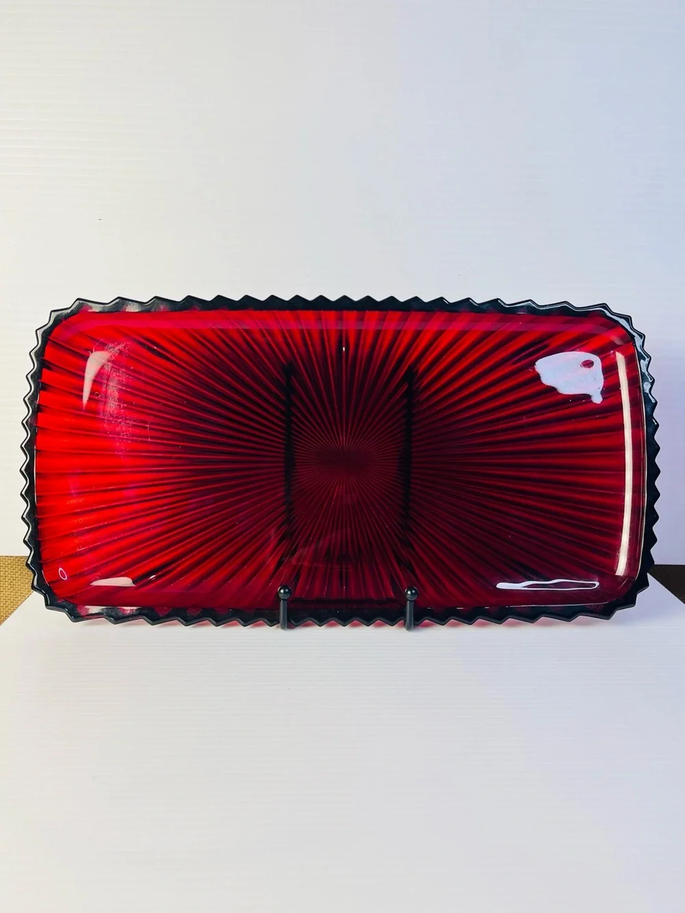 CELEBRATIONS BY MIKASA~ Rectangle Cranberry Holiday Flare Collection Platter